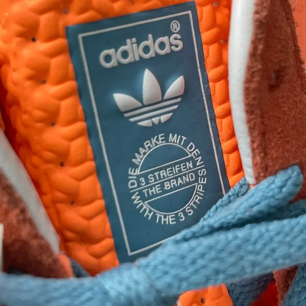 NEW Adidas Gazelle Indoor Orange Low Top Lace Up Athletic Sneakers Shoes Sz 6.5